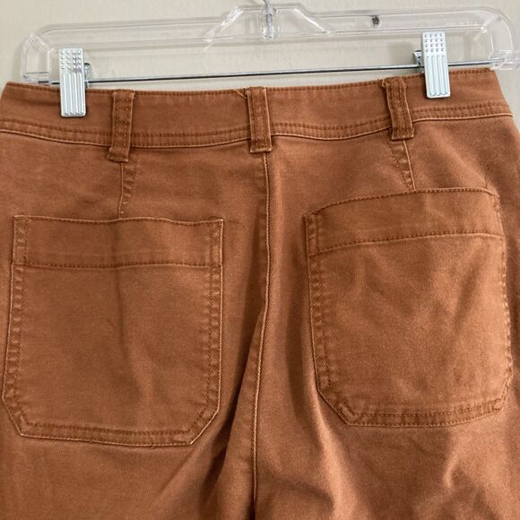 Madewell Emmet Cropped Pants Wide Leg Jeans Rust Orange Womens 26 - Picture 6 of 7